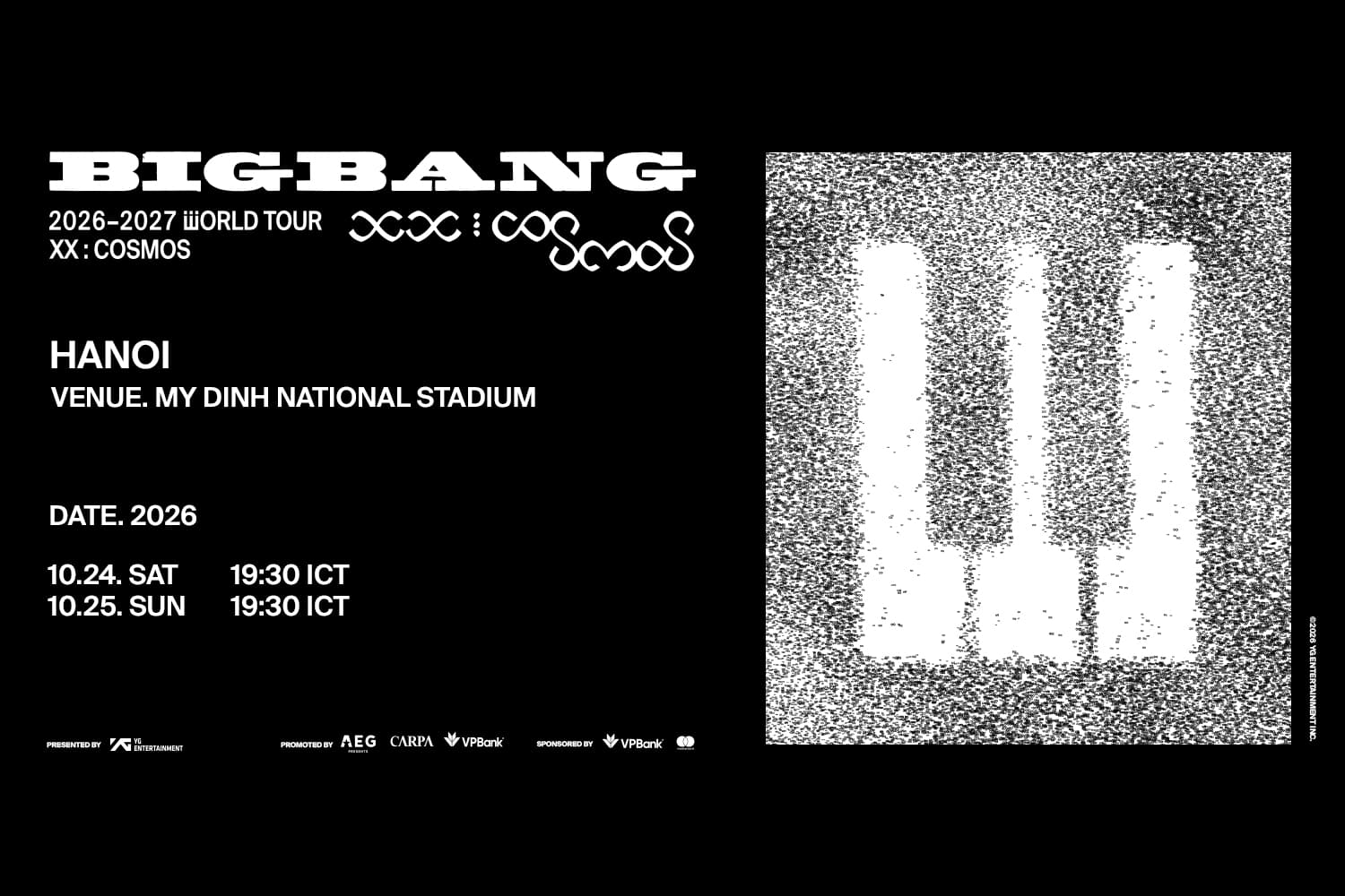 Cẩm nang đu concert BIGBANG 2026-2027 WORLD TOUR < XX : COSMOS > IN HANOI chi tiết từ A - Z